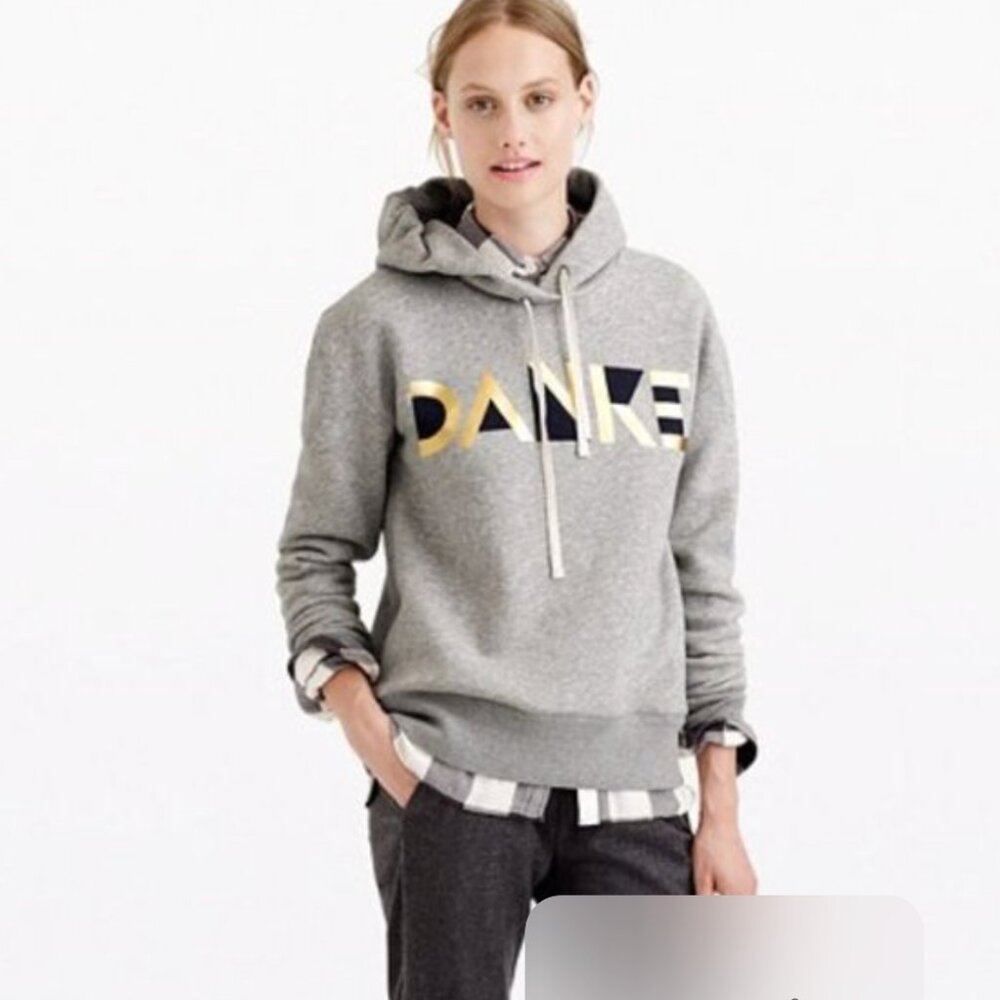 J. Crew Danke Grey Oversize Graphic Sweatshirt | Label Size S